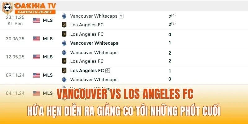 Vancouver vs Los Angeles FC hứa hẹn diễn ra giằng co tới những phút cuối
