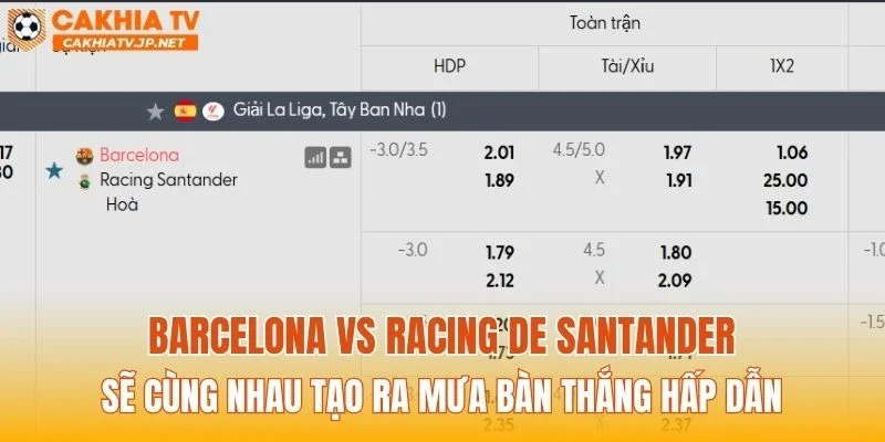 Barcelona vs Racing de Santander sẽ cùng nhau tạo ra mưa bàn thắng hấp dẫn