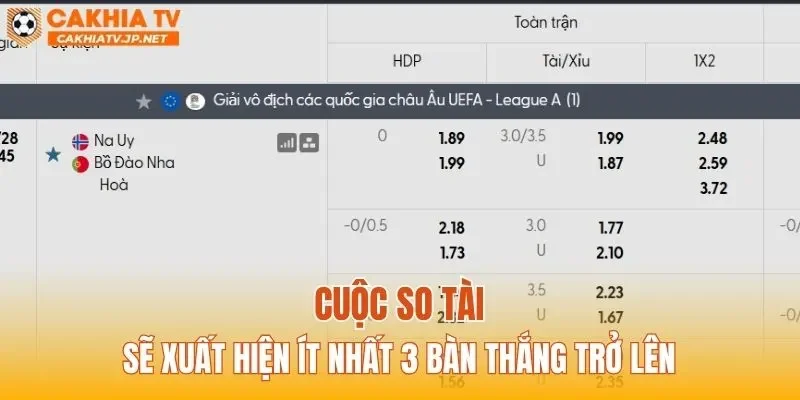 Cuộc so tài sẽ xuất hiện ít nhất 3 bàn thắng trở lên