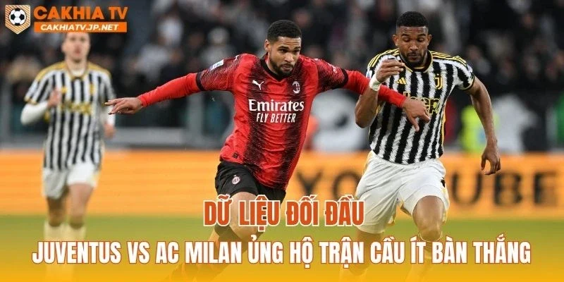 Dữ liệu đối đầu Juventus vs AC Milan ủng hộ trận cầu ít bàn thắng